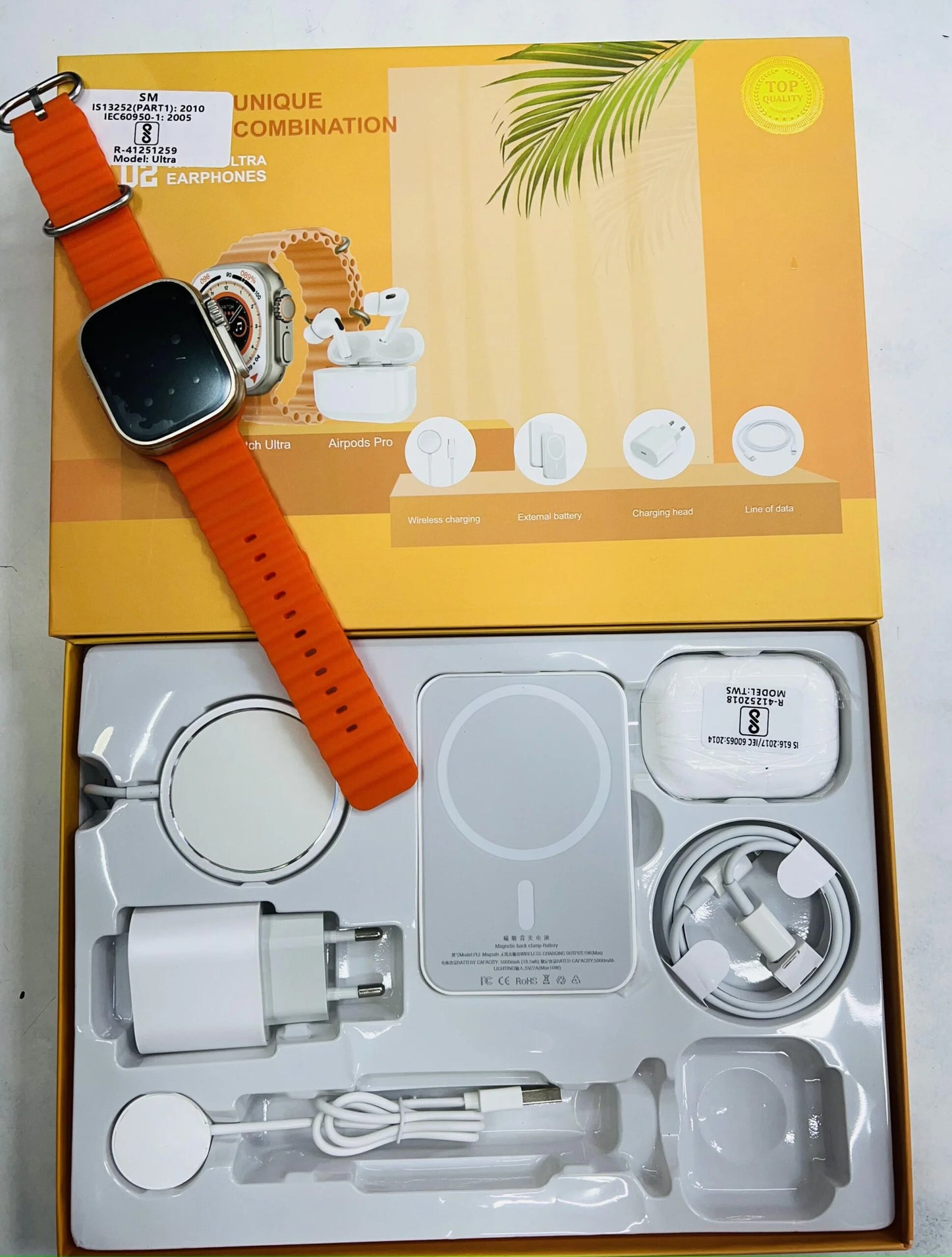 Pametan sat X10 set sa slusalice, Power bank, Bezicni punjac