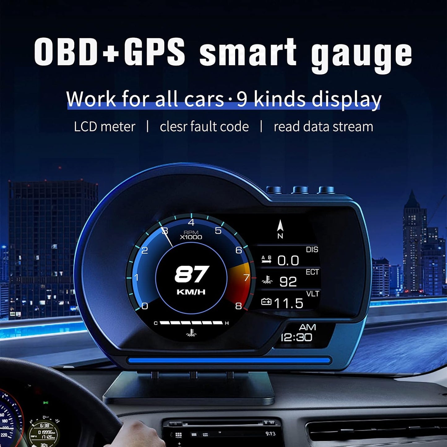 Head Up Displej za auto OBD2+GPS sa alarmom za prekoračenje brzine P6