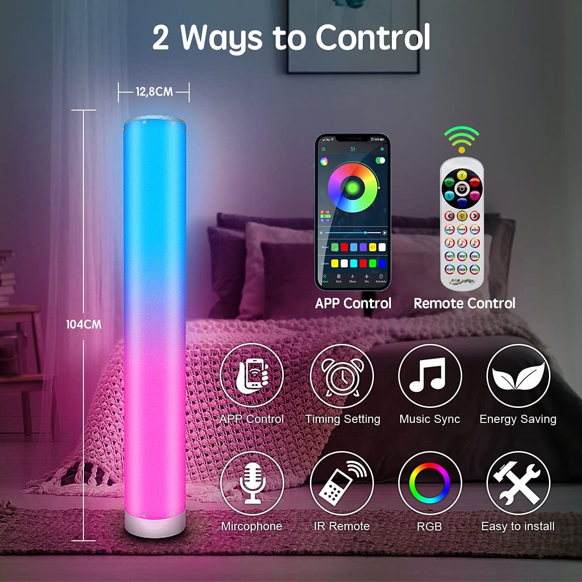 RGB Pametna podna lampa 1m set 2 komada