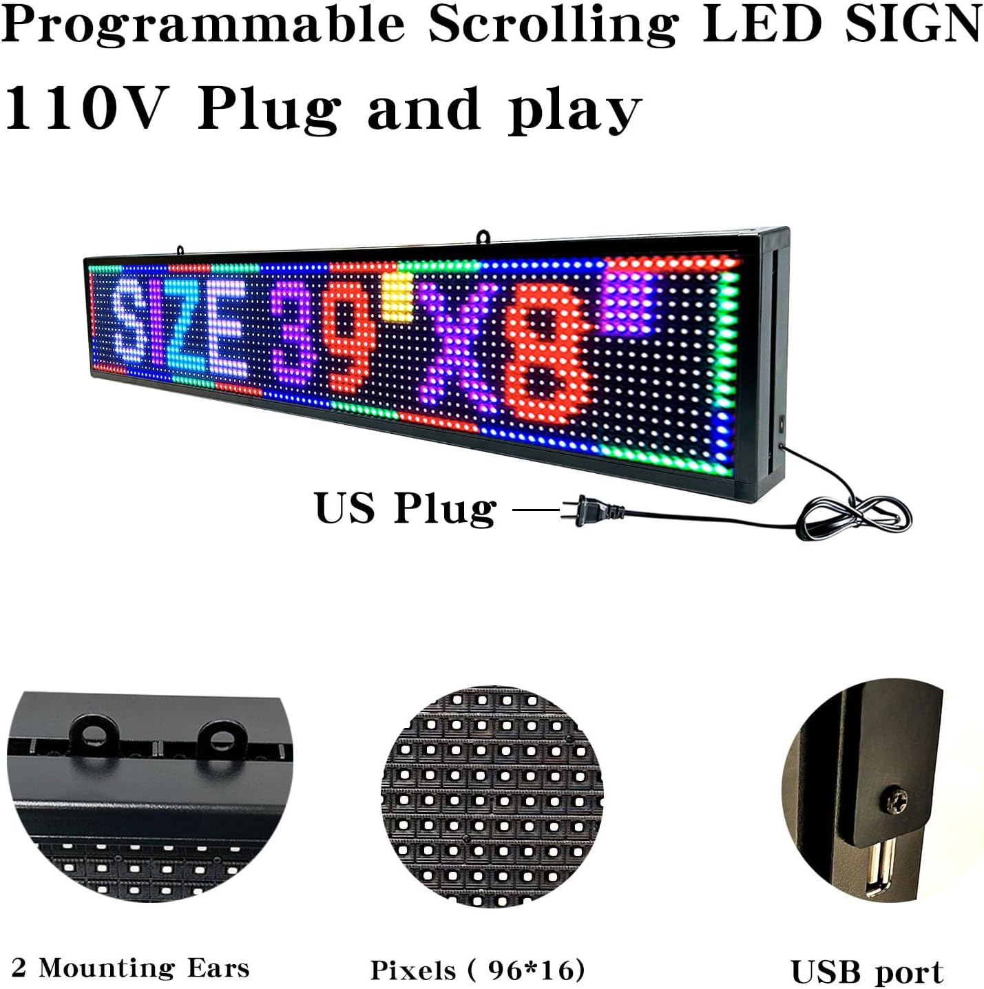 LED svetleca reklama RGB 100cm x 20cm