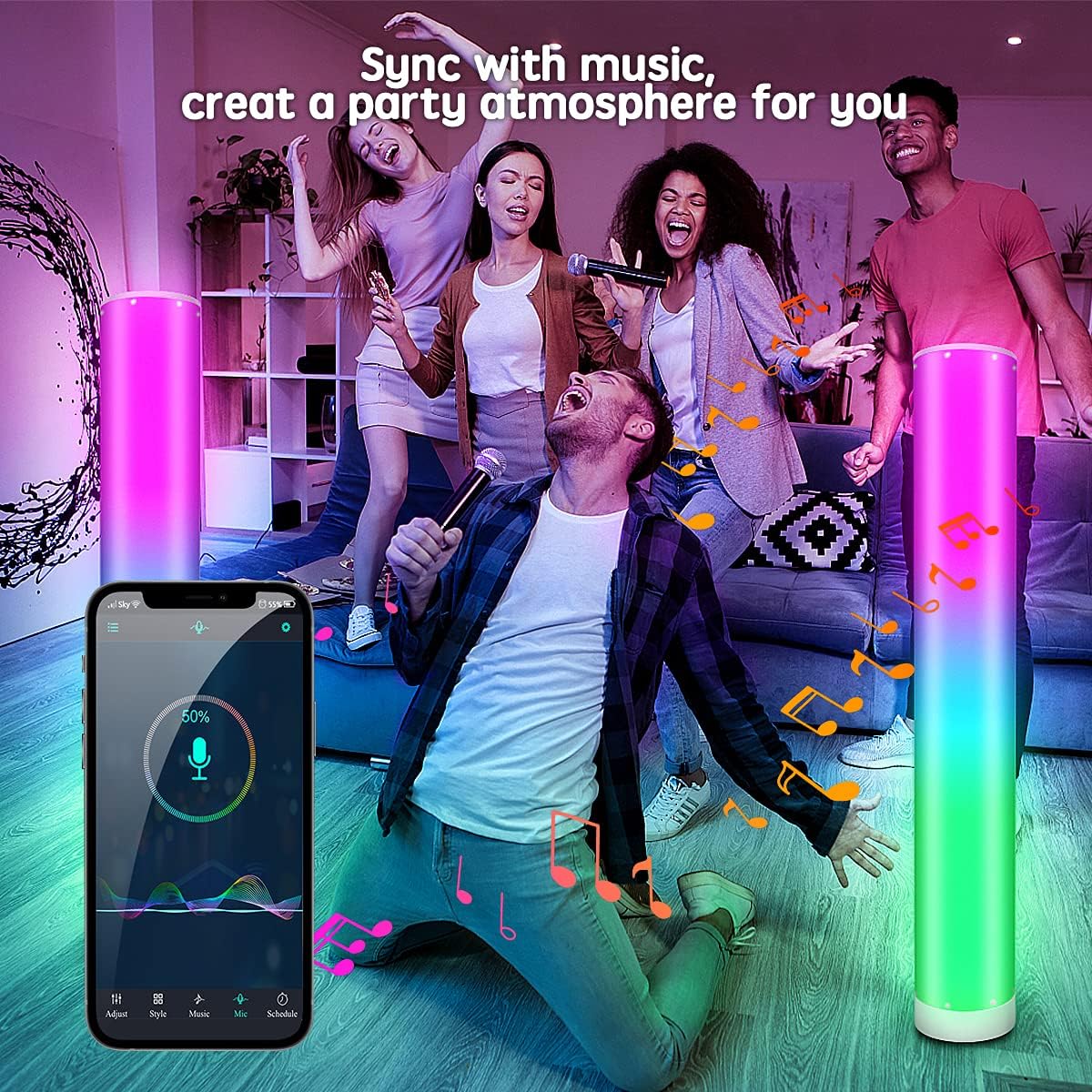 RGB Pametna podna lampa 1m set 2 komada