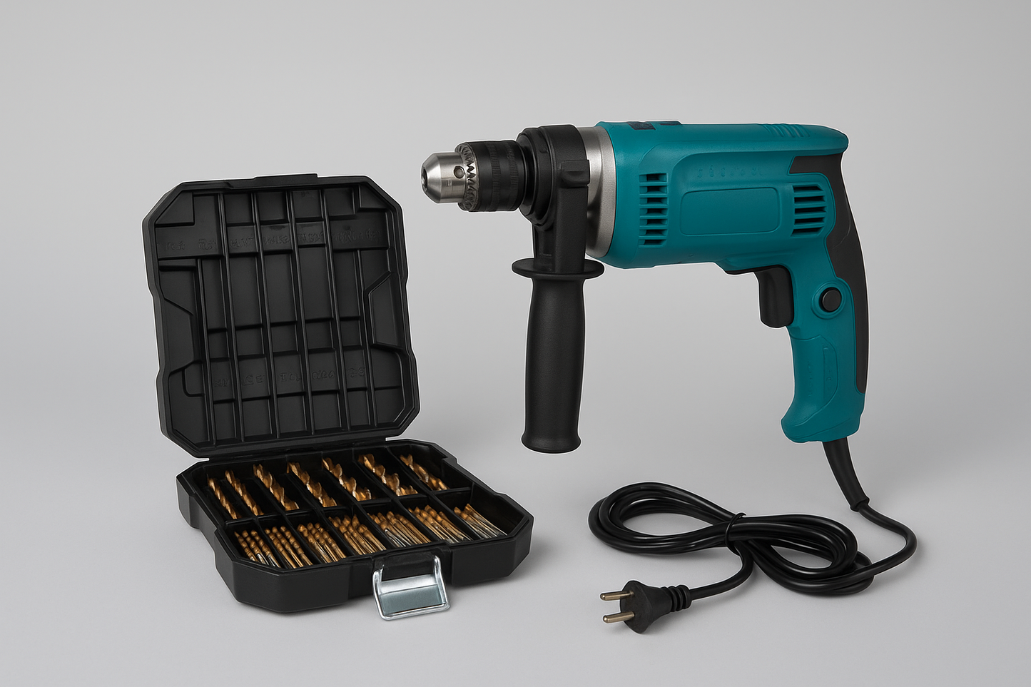 Udarna bušilica 710W + set od 99 HSS burgija u koferu