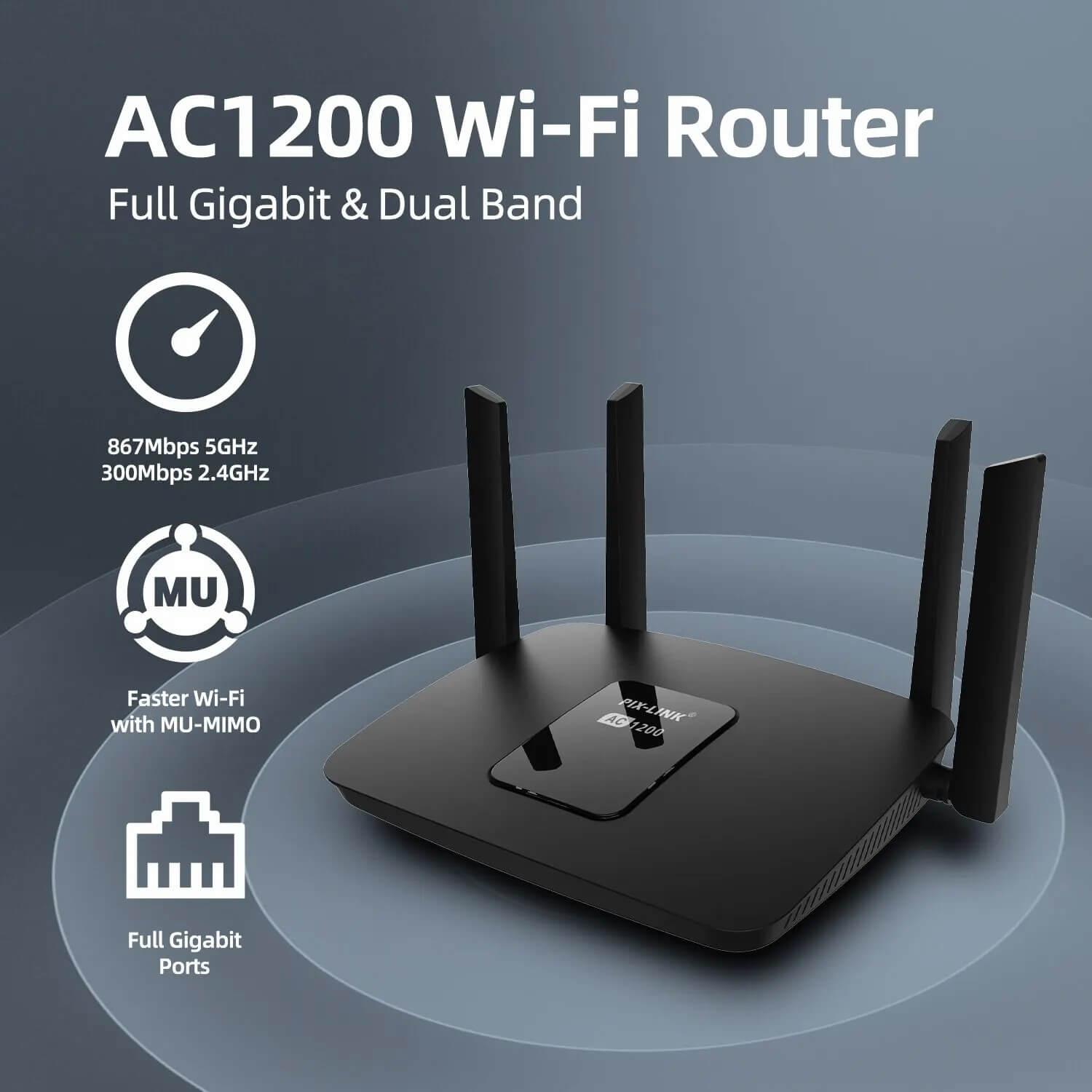 Pix Link Router LV-AC06 1200Mbps dual band