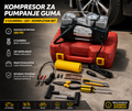 12V Auto Kompresor sa 2 Cilindra i Priborom – Profesionalna Pumpa za Gume, Automobil, Motor, Bicikl i Lopte