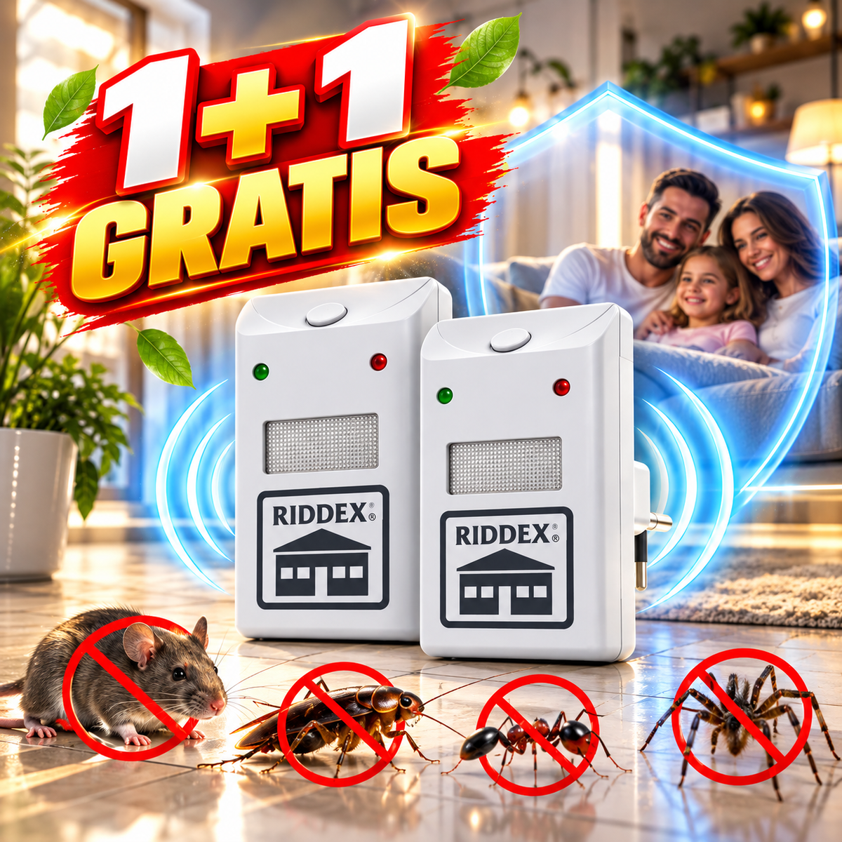 Riddex Rasterivač Štetočina 1+1 Gratis – Elektronski Rasterivač Glodara i Insekata