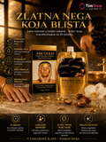 24K Gold Beauty Set – Zlatna Peel-Off Maska za Lice + Argan Keratin Maska za Kosu | Luksuzni Set za Negu