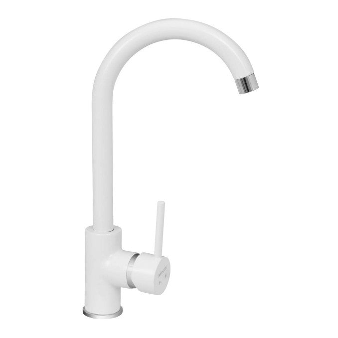 Baterija za sudoperu sa 2 cevi labud bela