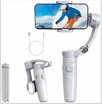 3-Axis Gimbal Stabilizator za Telefon M1 – Bluetooth Praćenje, 180° Rotacija, Magnetno LED Svetlo i Stativ | Profesionalni Anti-Shake Stabilizator za Snimanje i Vlogovanje