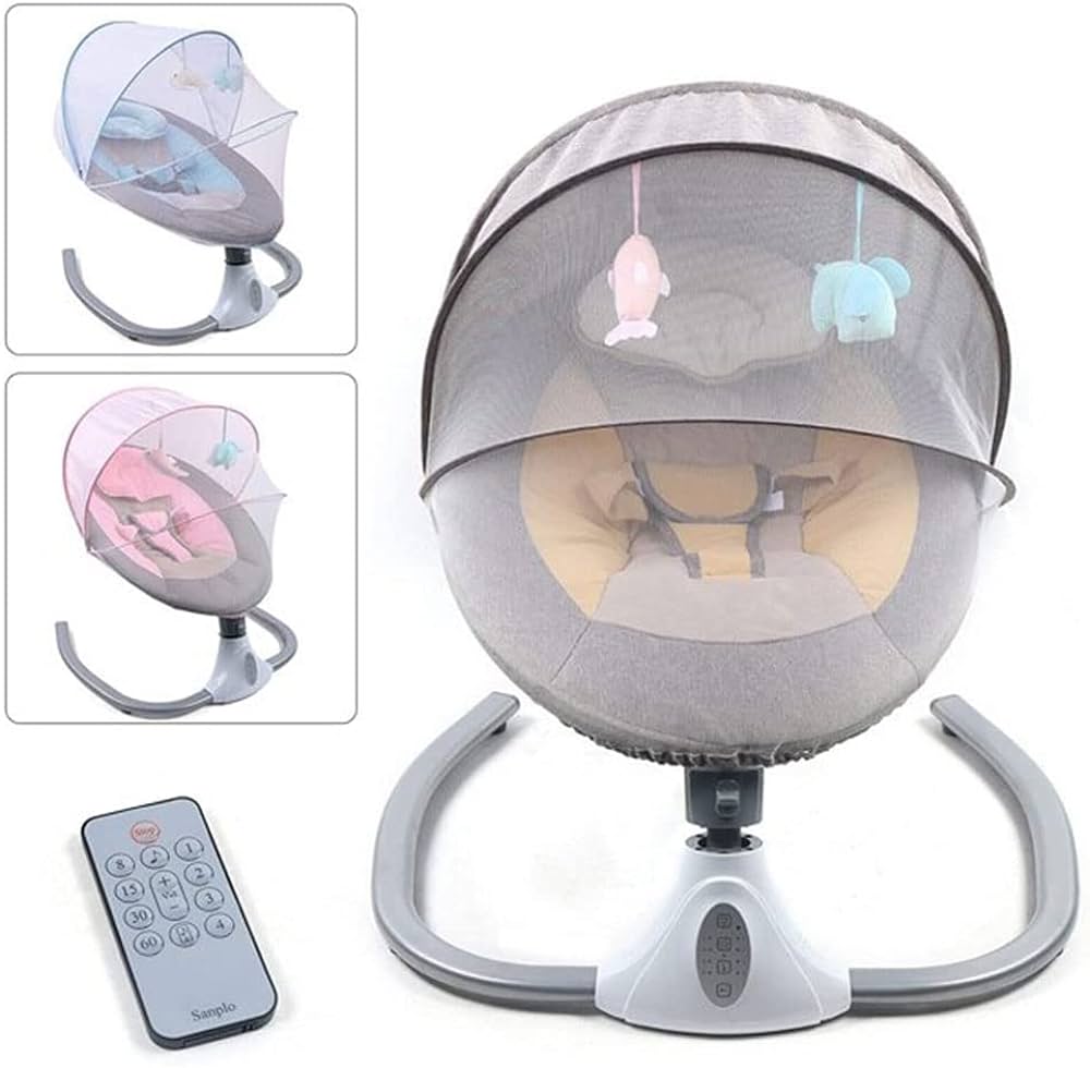 Električna ljuljaška za bebe njihalica Plava\Roza\Siva