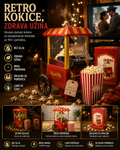 Retro Aparat za Kokice sa Kolicima – Mašina za Pripremu Svežih Kokica za Dom i Proslave