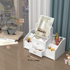 Stočić organizator za šminku i nakit sa 2 fioke i ogledalom