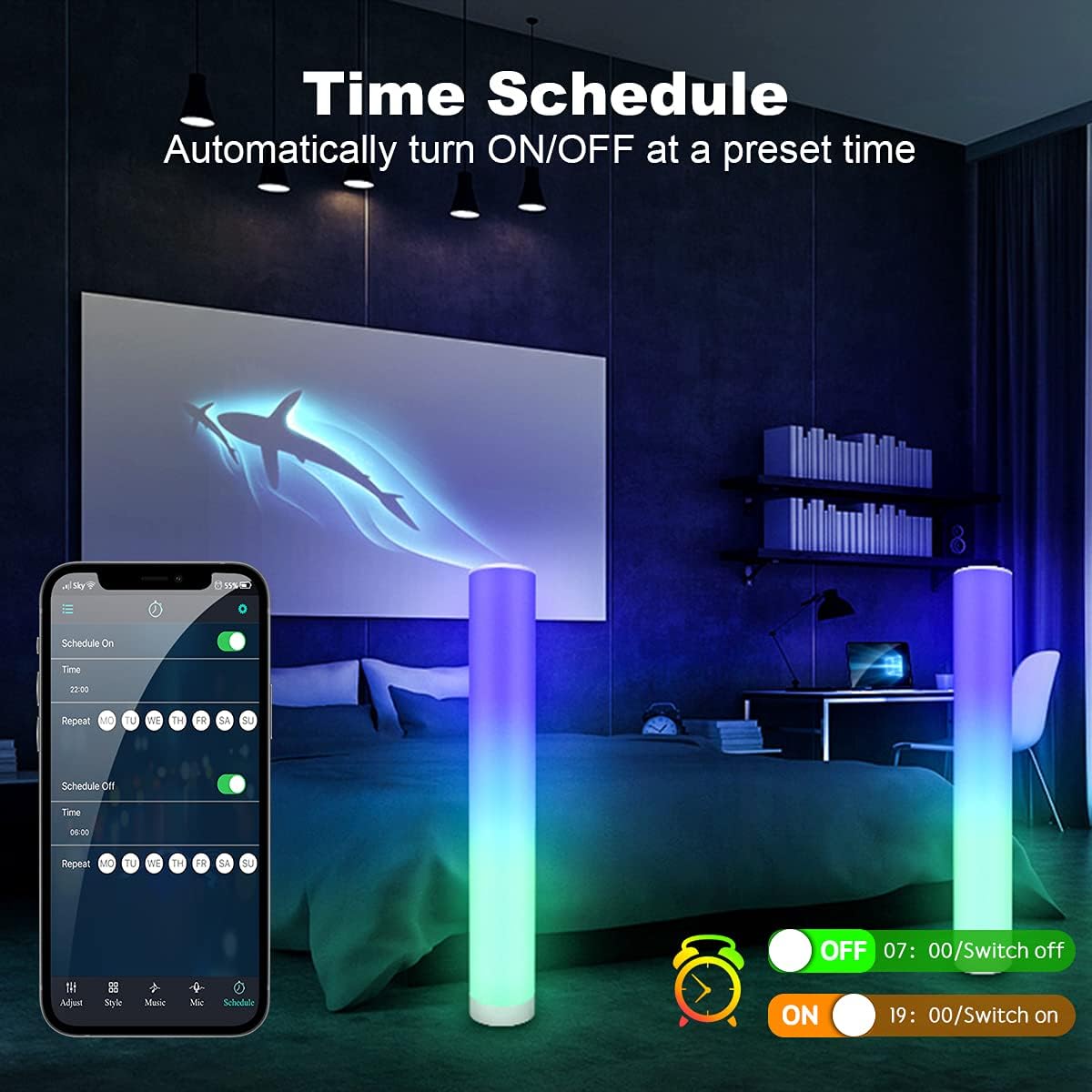 RGB Pametna podna lampa 1m set 2 komada