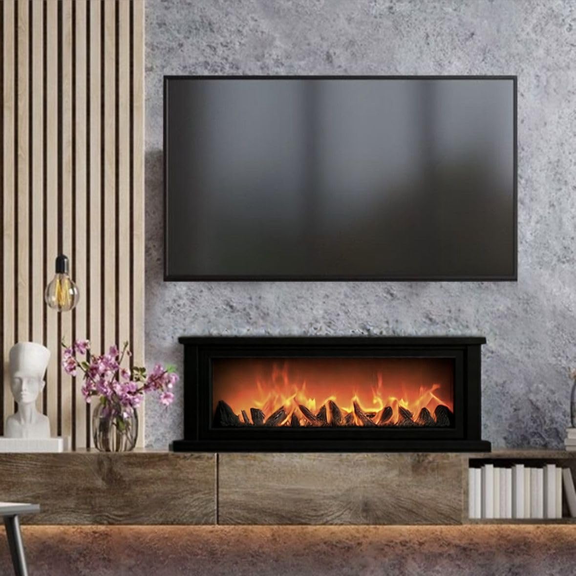 Led Kamin Imitacija Kamina na Baterije i Usb 78x25x12cm