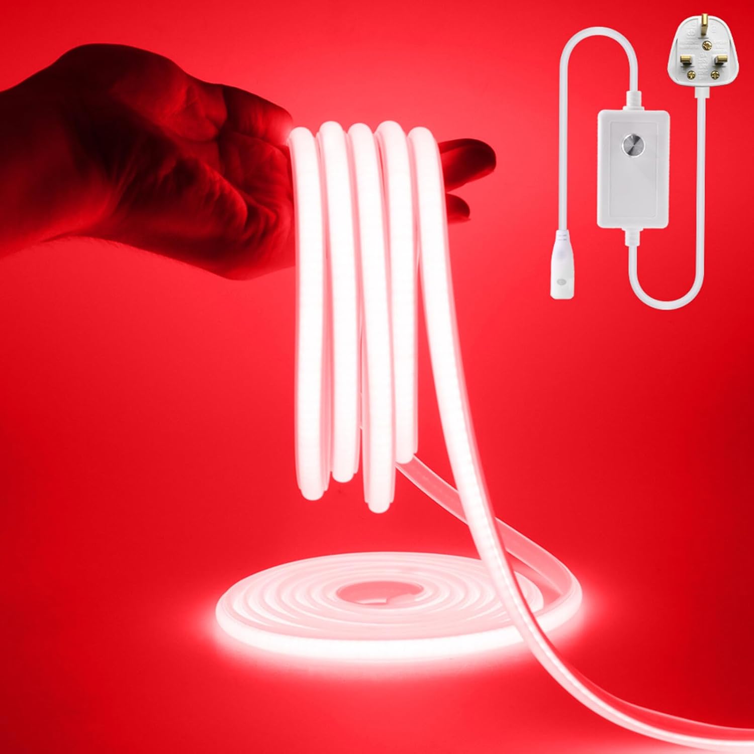 LED NEON flex traka - 10m 220v Crvena
