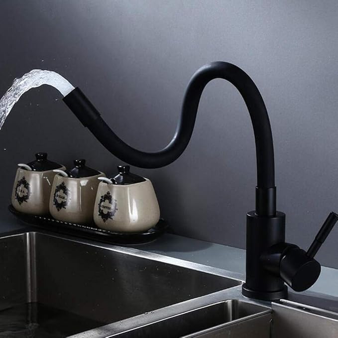 Fleksibilna crna slavina za sudoperu