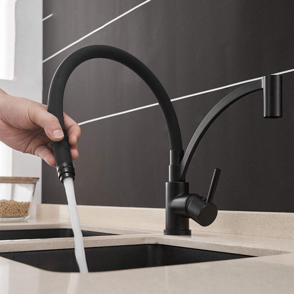 Fleksibilna crna slavina za sudoperu za restorane