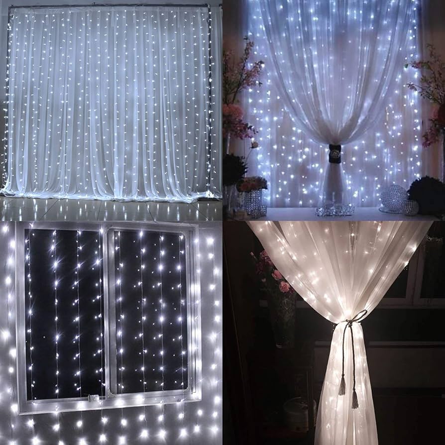 LED zavesa novogodisnja 3x3 metara Bela