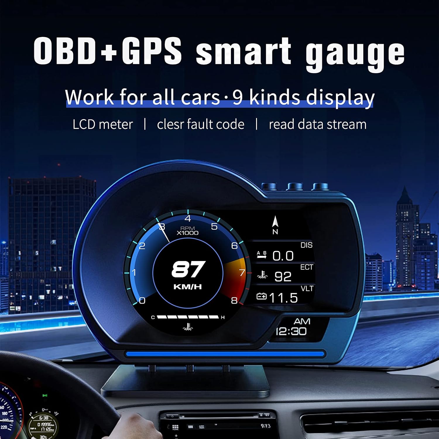 Head Up Displej za auto OBD2+GPS sa alarmom za prekoračenje brzine P6