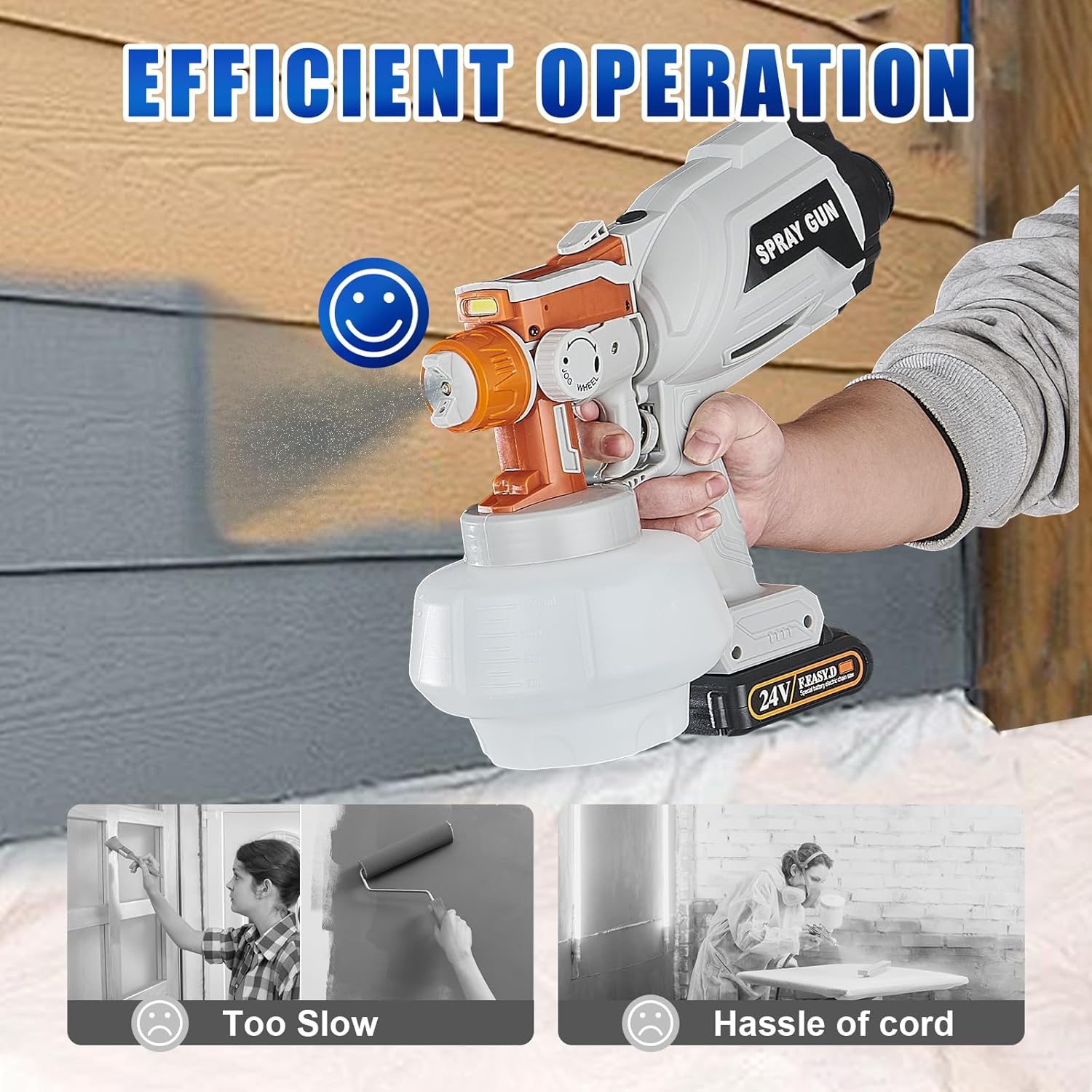 Aku pištolj sa led svetlom za precizno farbanje 21v