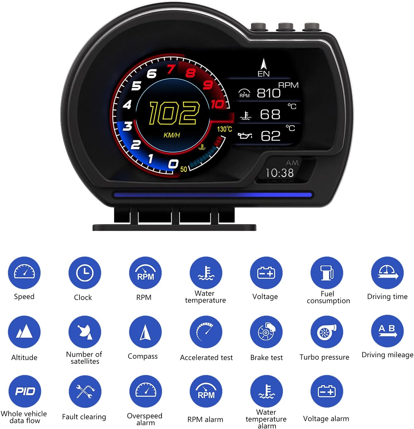 Head Up Displej za auto OBD2+GPS sa alarmom za prekoračenje brzine P6