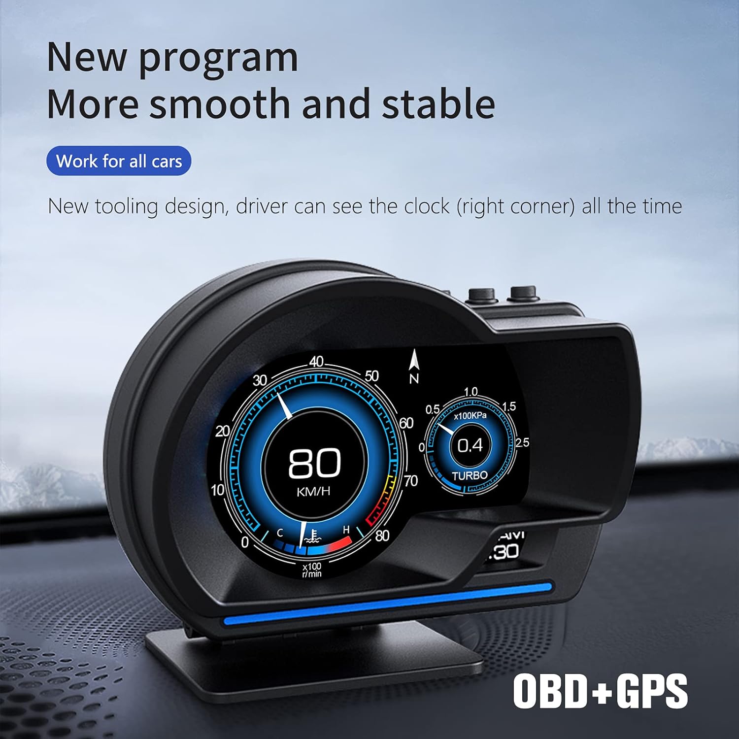 Head Up Displej za auto OBD2+GPS sa alarmom za prekoračenje brzine P6