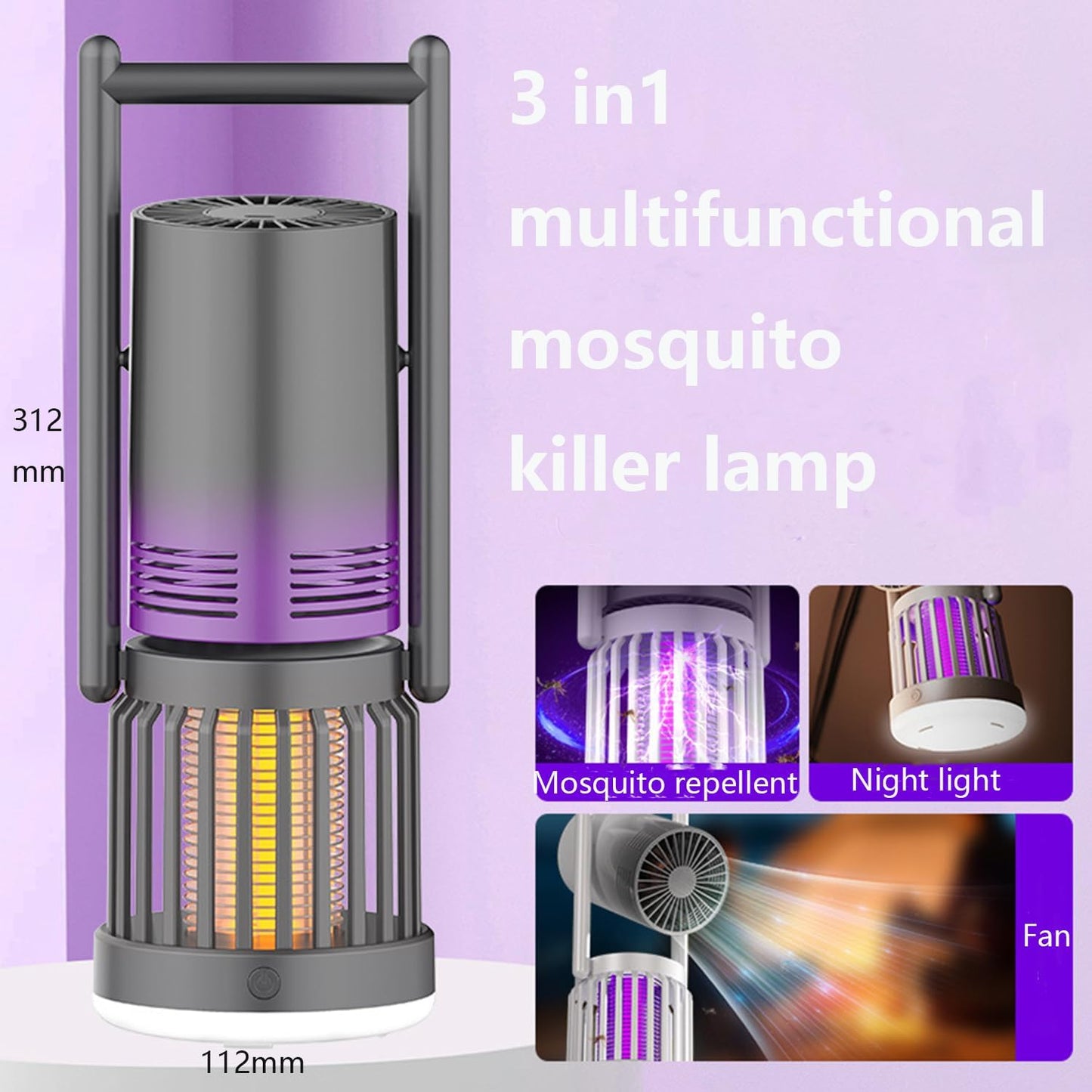 Električna Lampa protiv Komaraca sa Ventilatorom i Noćnim Svetlom