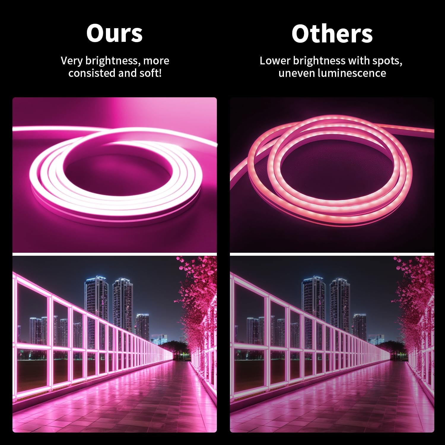 LED NEON flex traka - 10m 220v Pink