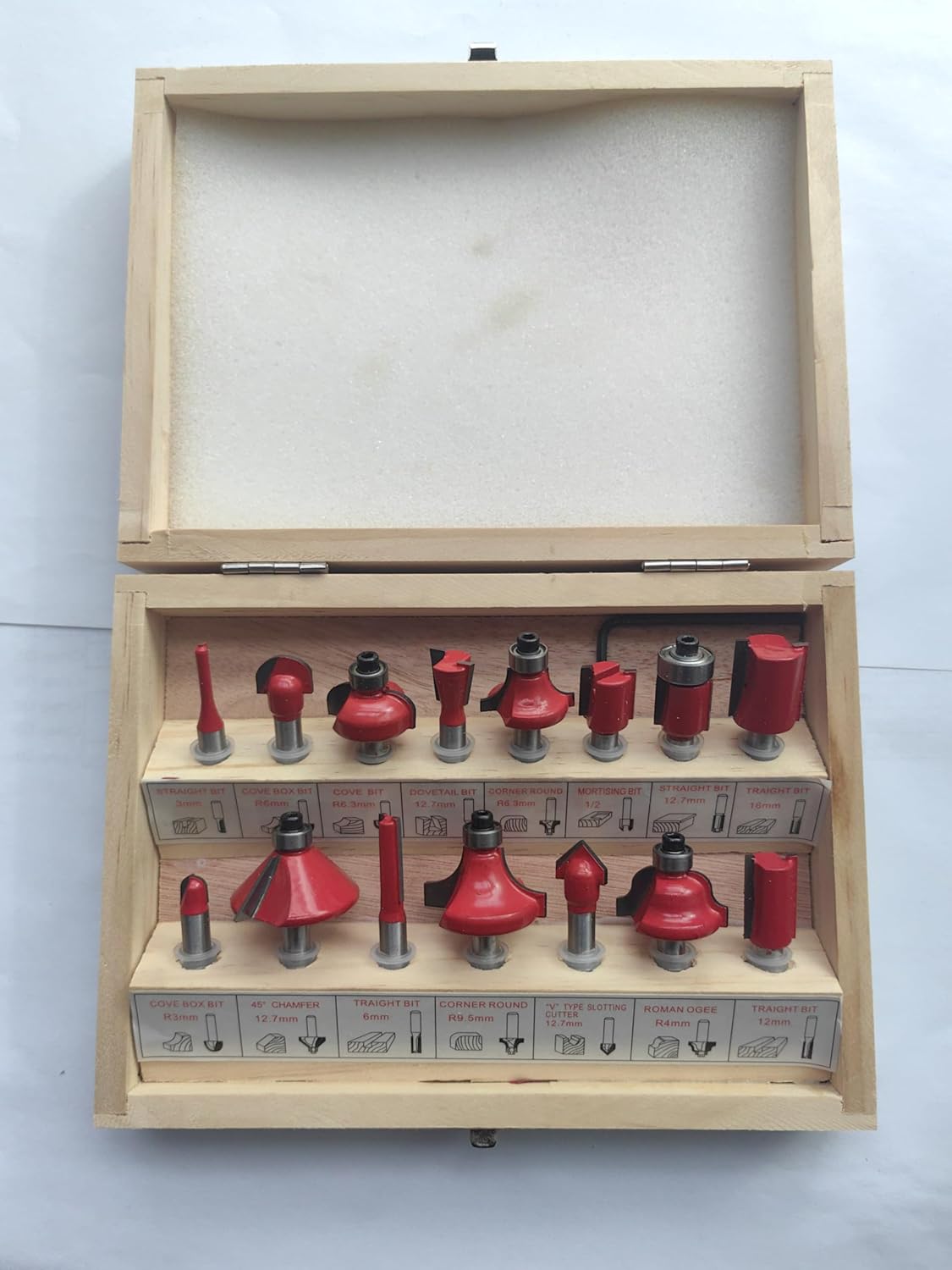 Frezeri za drvo 6,35mm 15 komada