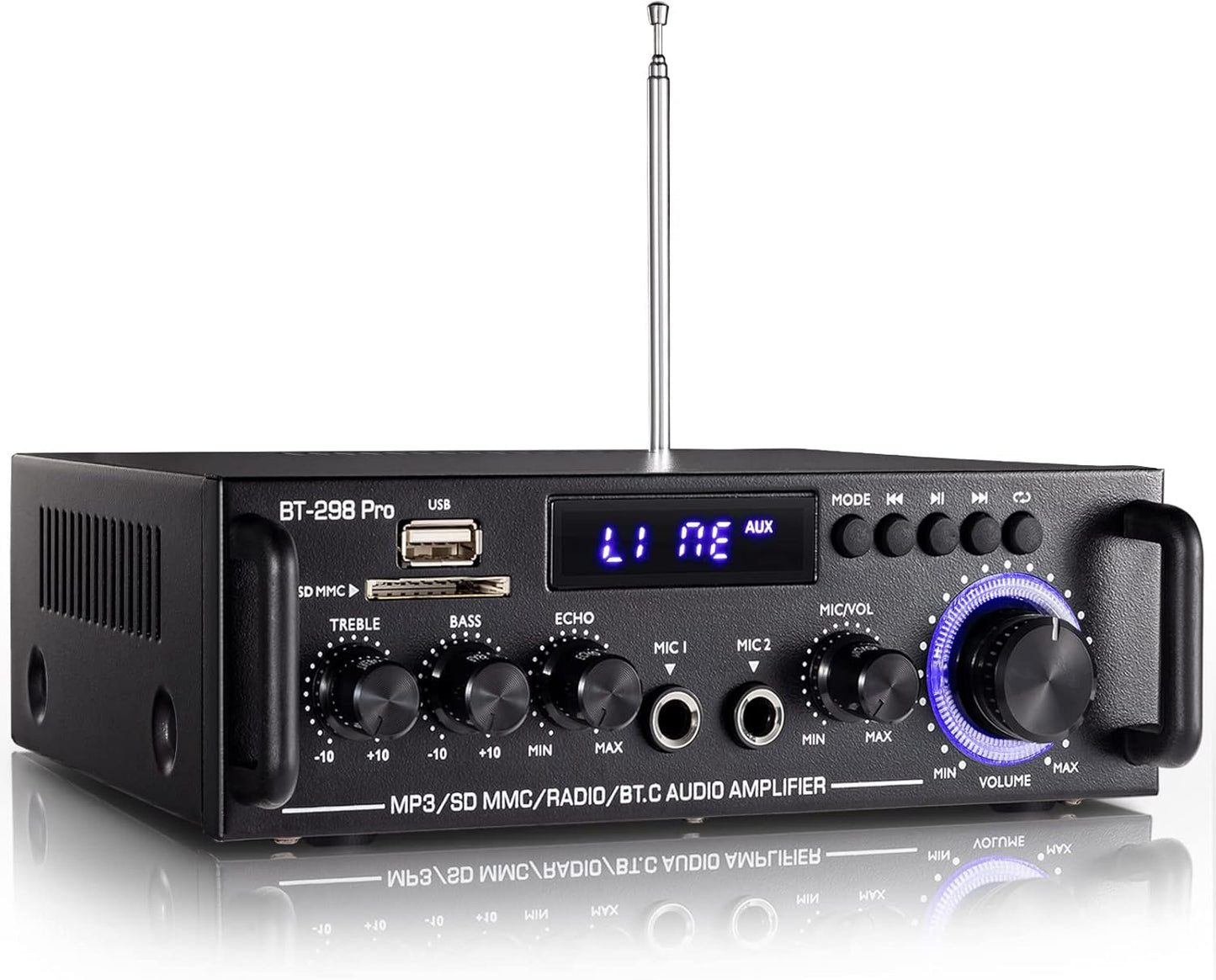 BT-298 Pro – HiFi Bluetooth Pojačalo 400W×2 sa MIC i FM Radiom