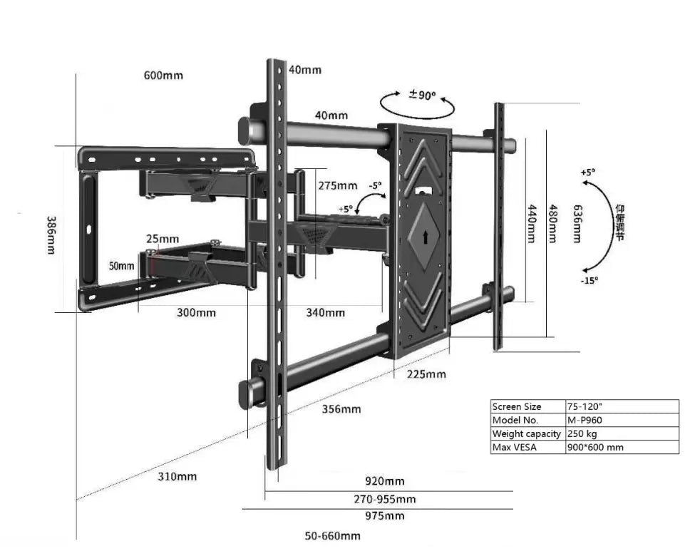 Nosač za TV zglobni od 75 do 120 inca