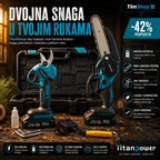 88V Aku Testera i Makaze Set – Profesionalni Bežični Alat sa Dve Baterije