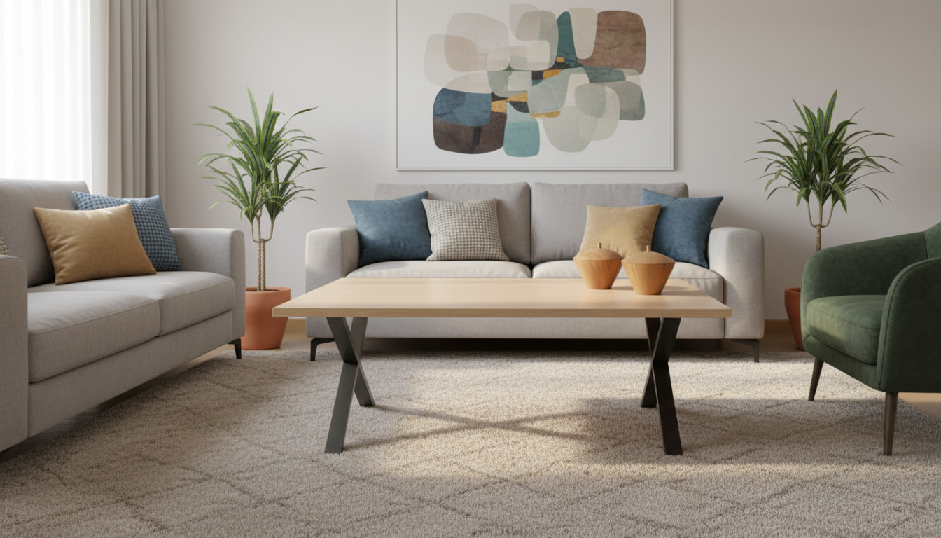 Dizajnerski Klub Sto sa X Metalnim Nogama – Stabilan i Moderan Stočić za Dnevni Boravak