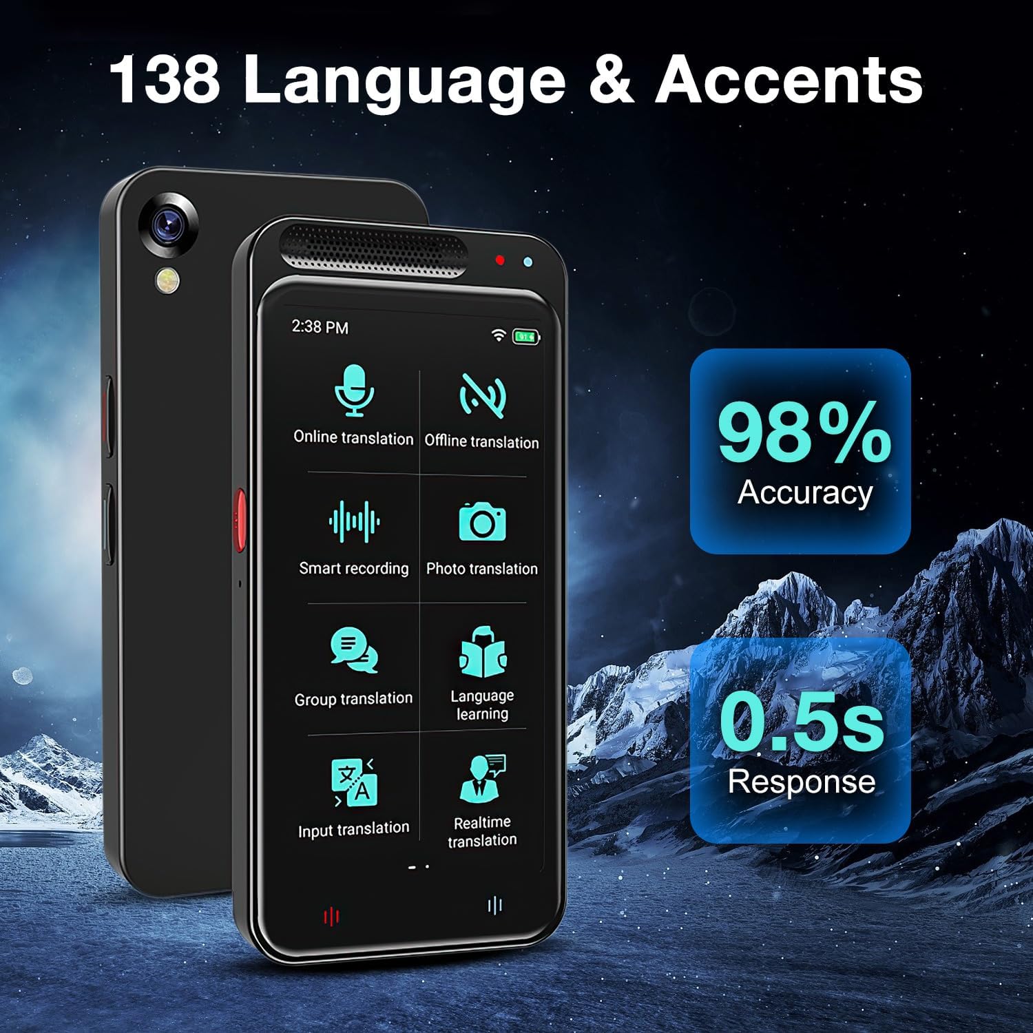 AI Glasovni Prevodilac 138 Jezika Z6 – Pametni Translator sa 4.1” Ekranom