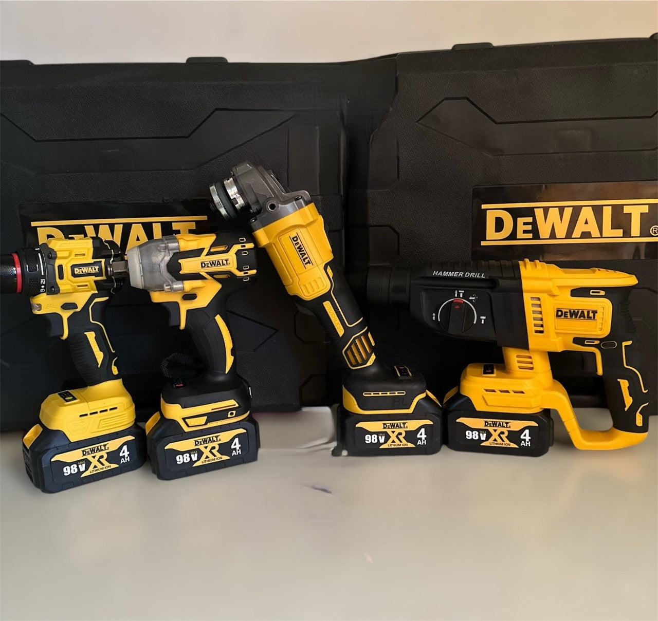 Aku Set Busilica, Brusilica, Odvijač Udarni 4u1 + 4 baterije