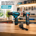 Aku Šrafilica i Mini Brusilica 24V – Bežični Set sa 2 Baterije, Snažan i Kompaktan Alat