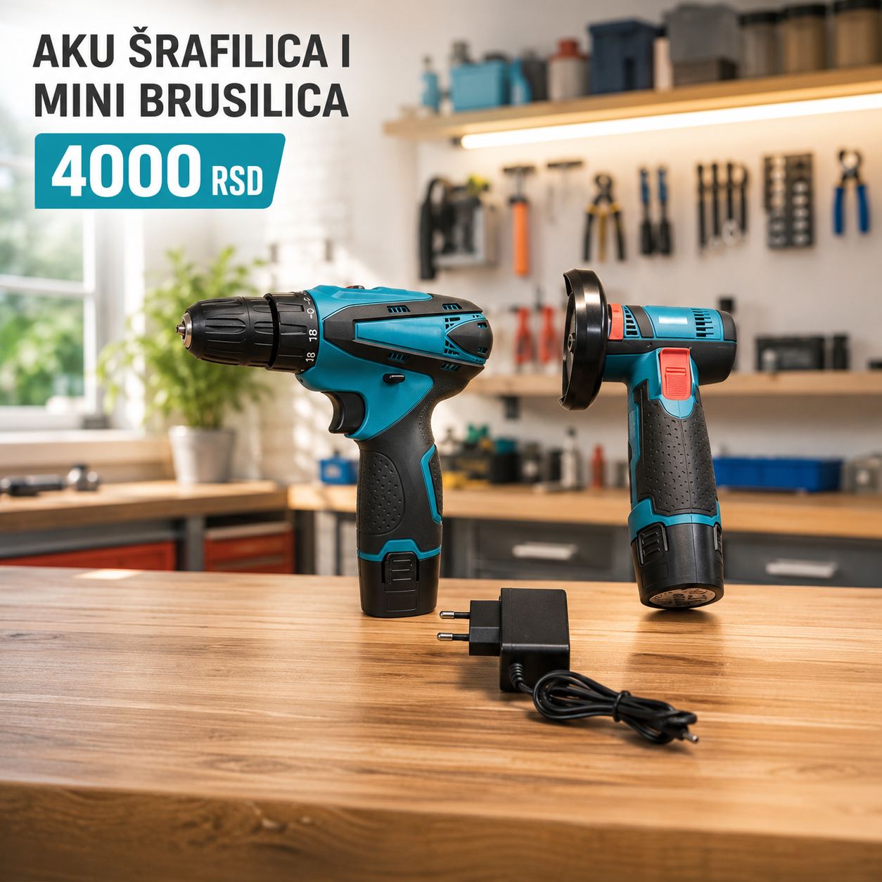 Aku Šrafilica i Mini Brusilica 24V – Bežični Set sa 2 Baterije, Snažan i Kompaktan Alat