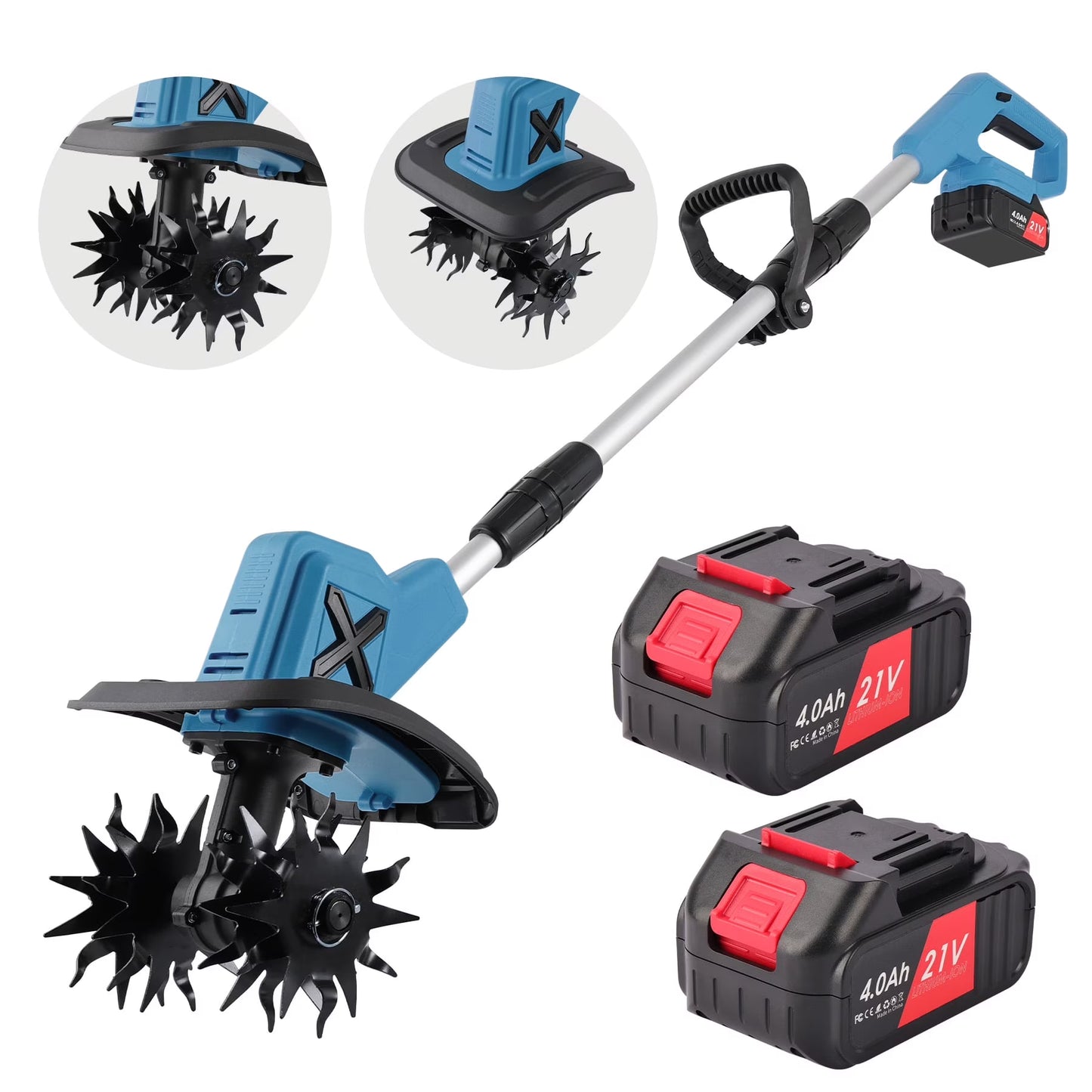 Aku kultivator sa dve baterije