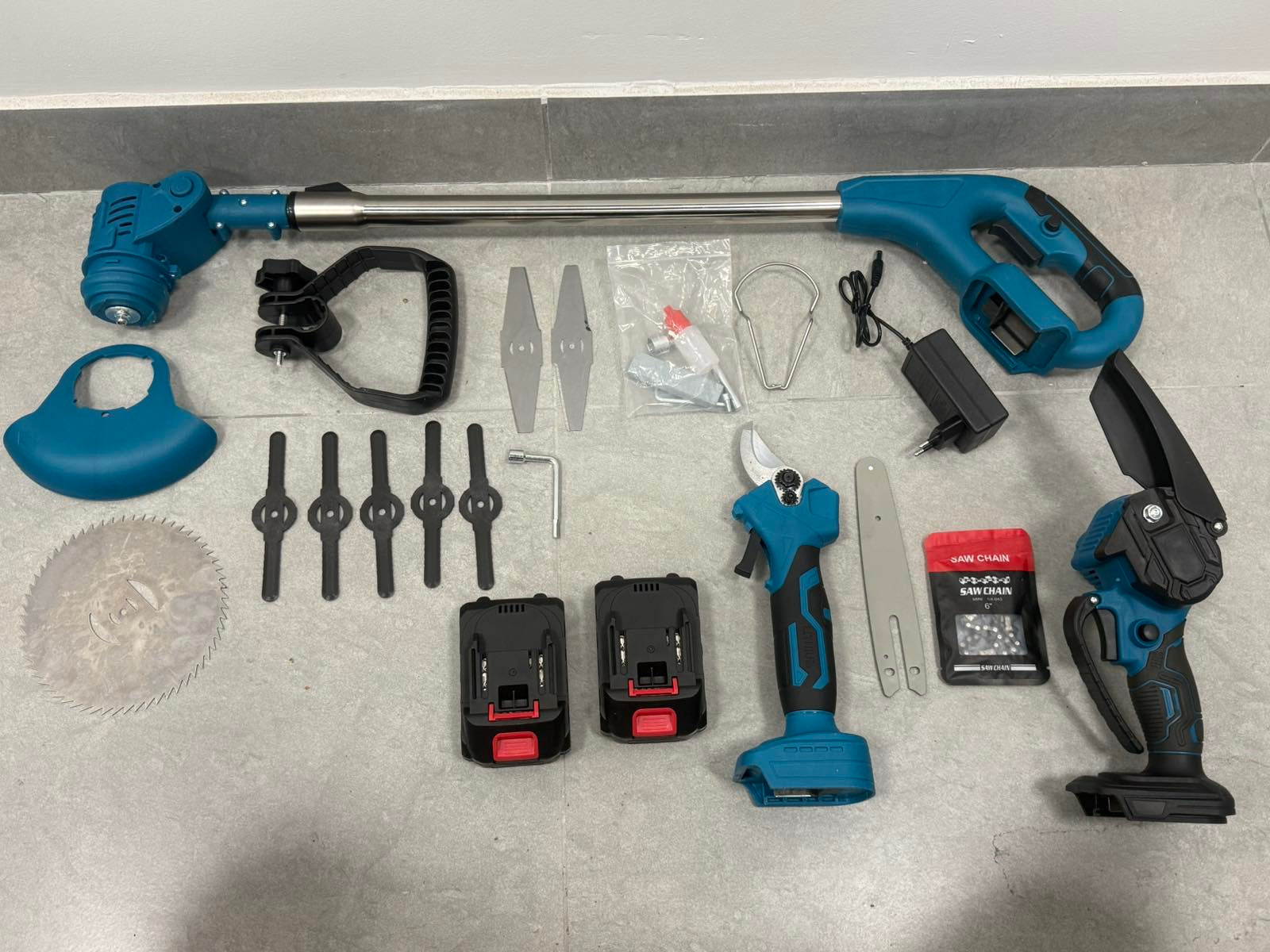 Aku makaze / testera / trimer set 3 u 1
