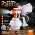  pištolj za farbanje 21V sa LED svetlom – Profesionalni aku paint sprayer za precizno nanošenje boje