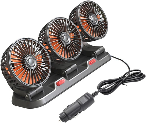 Auto Ventilator 3u1 12V – Trostruki Ventilator za Auto sa 360° Rotacijom | Snažan i Tih Rad