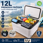 Auto Frižider 12L 12V/220V – Prenosivi Mini Frižider i Grejač | Idealan za Kamp, Putovanja i Kuću