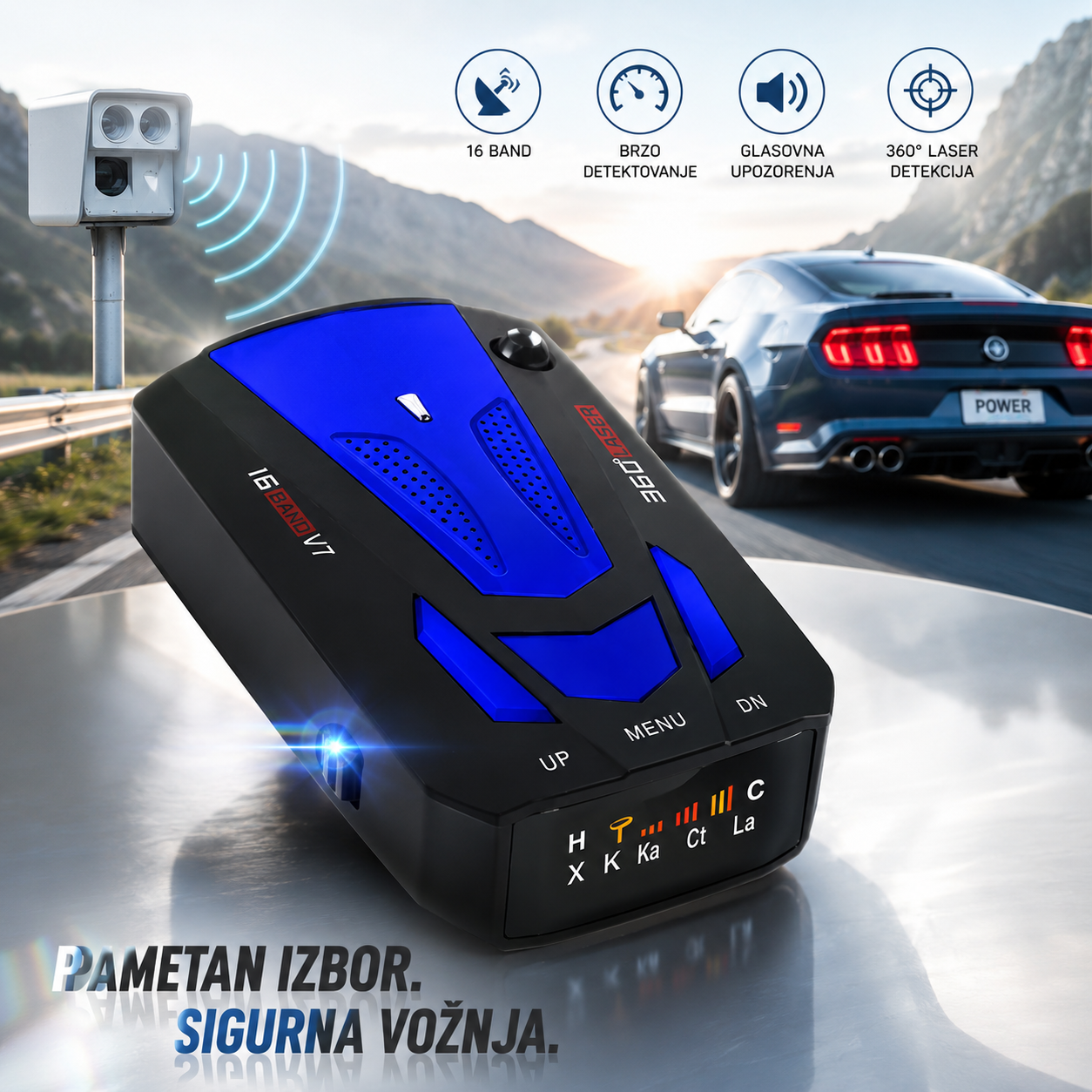 Auto Radar Detektor – Detektor Radara za Automobil sa Zvučnim i Vizuelnim Upozorenjem