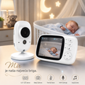 Bebi Monitor sa Kamerom 3.2" LCD – Bebi Alarm sa Termometrom, Noćnim Vidom i Dvosmernom Komunikacijom