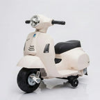na Vespa za Decu – Dečiji Skuter na Akumulator sa Muzikom, Svetlima i Pomoćnim Točkićima