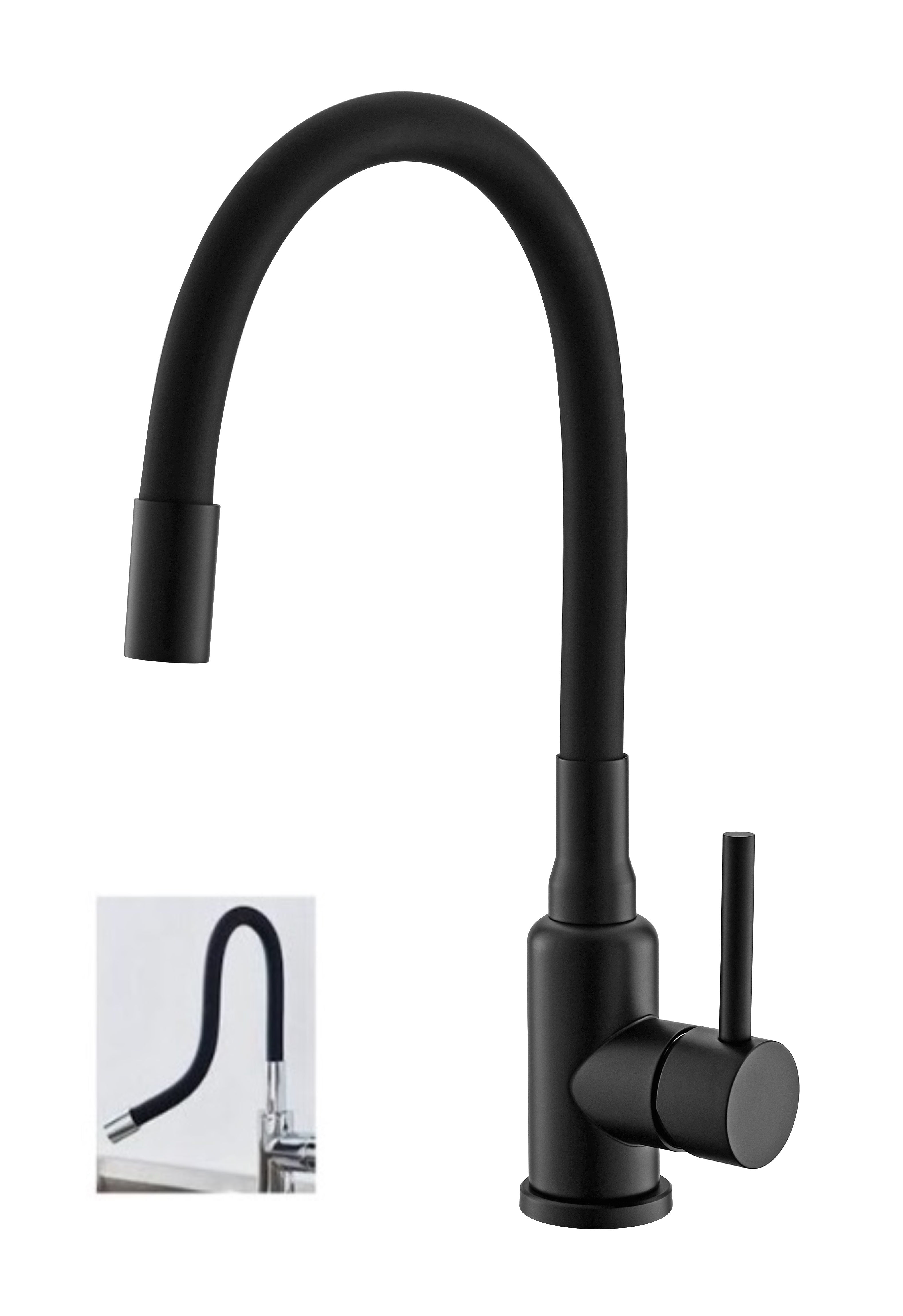 Fleksibilna crna slavina za sudoperu