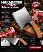 HAKMESSER INOX Satara za Meso – Profesionalna Kuvarska Satara za Sečenje Mesa i Kostiju