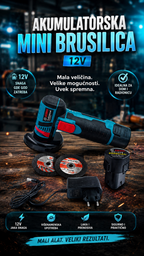 Mini Akumulatorska Brusilica GWS 12V-76 sa 2 Baterije – Profesionalna Aku Brusilica za Metal, Drvo i Keramiku