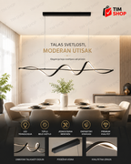 LUXWAVE Moderni LED Viseći Luster – Elegantna Talasasta Rasveta za Trpezariju i Dnevnu Sobu
