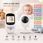 Bebi Monitor sa Kamerom i Termometrom 2,4" – Night Vision, Dvosmerni Audio i Noćno Svetlo