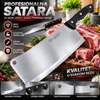 MASIVNA INOX SATARA 30 CM – AUS-8 ČELIK, 1,3 KG | Profesionalna Satara za Meso i Kosti